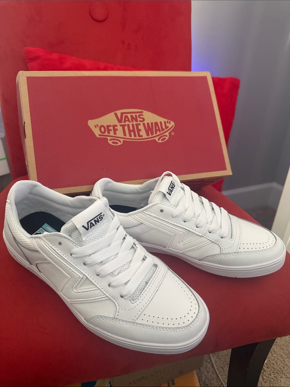 Vans White Low-Top Leather Sneakers